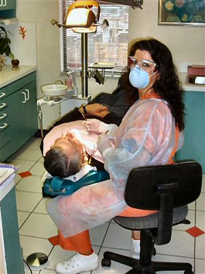 Here's Jeanie, one of our dental hygienists, working her magic.